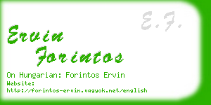 ervin forintos business card